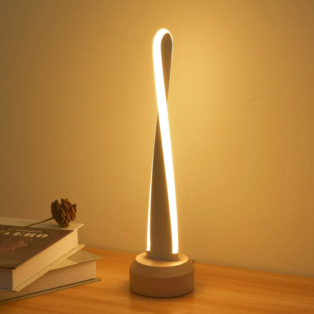 Intelligent Solid Wood, LED Night Light with Unique Features, USB Desk Lamp