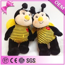 Custom cheap lovely stuffed cartoon bee, plush toy bee made in China