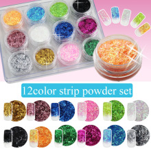 12 Colors Glitter Strip Nail Decorations High Quality Nail Art Glitter