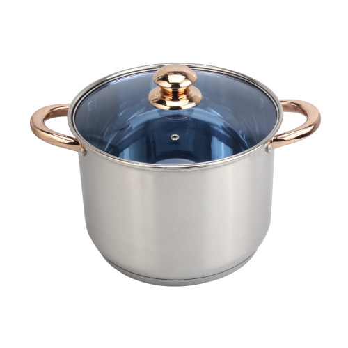 Stainless Steel Sauce Pot with Glass Lid Stockpot