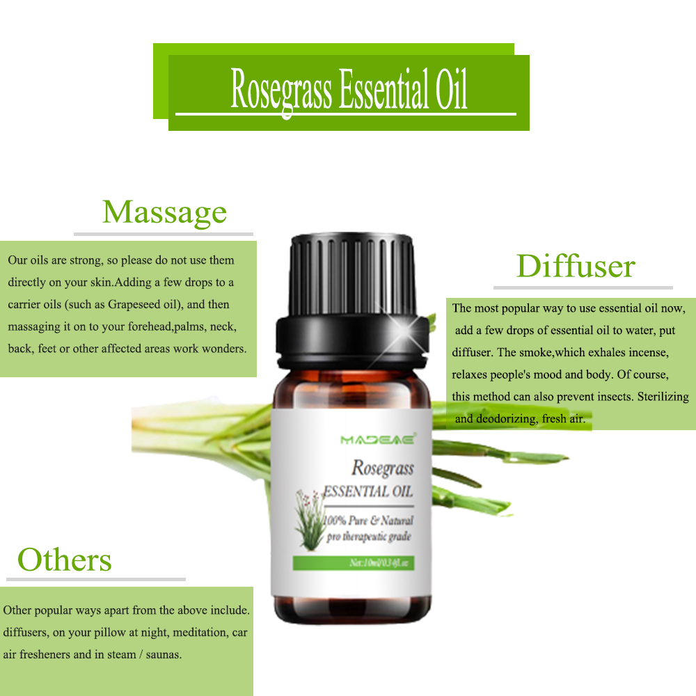 Water-Soluble Rose Grass Essential Oil For Aroma Diffuser