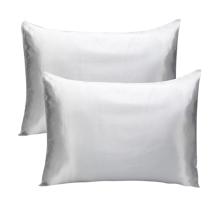 2pcs Luxury Satin Pillowcase Queen Size Cushion Cover Envelope Closure