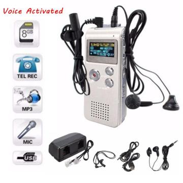 8GB Voice Recorder 4MHz Digital Voice Recorder MP3 Music Player Lithium Battery WAV Type Recorder Grabadora De Voz