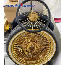 Chevrolet Style 15-Inch Rose Gold Chrome Steering Wheel Rim Dayton Wire Wheels