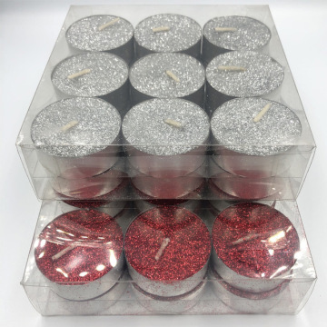 Scented glitter gold silver tealight candles