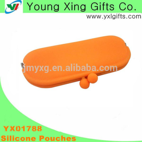 brightly painted silicone cosmetic bag for girl