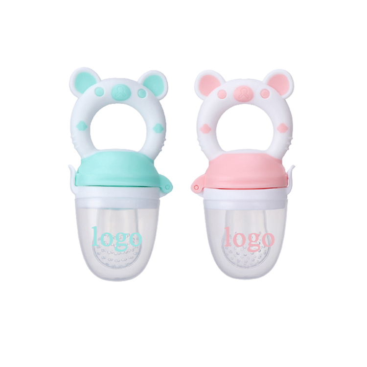 Cute fresh food feeder with silicone pouches baby fruit feeder