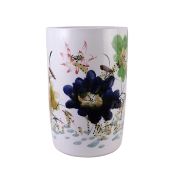RZTH03 Colorful Lotus Pattern Ceramic Umbrella Stand