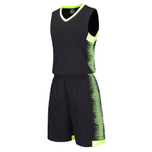 Quick Dry Basketball Jersey Black And Green Design