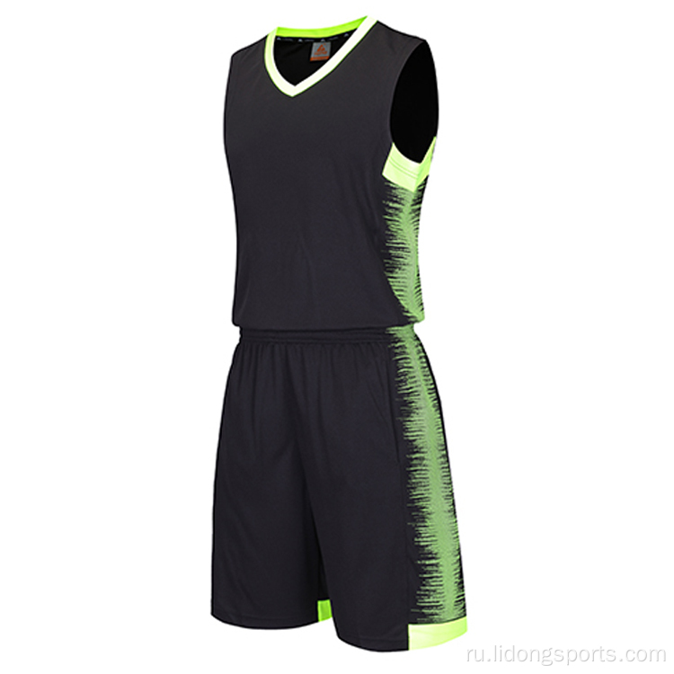 Быстрый сухой баскетбольный майк черный и зеленый дизайн