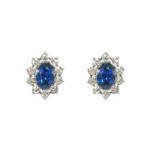Blue gem crystal bonded Earrings
