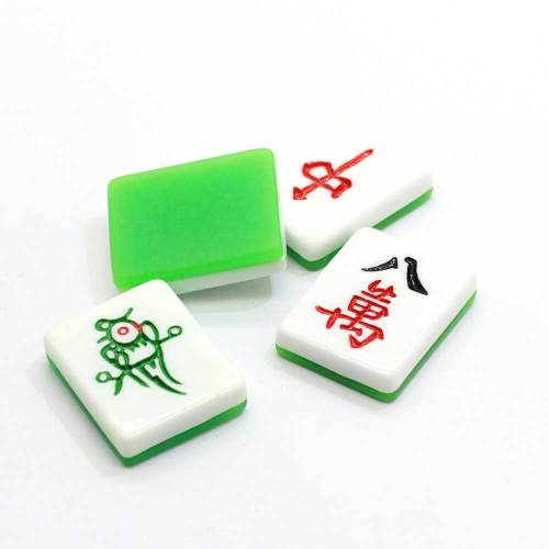 100 sztuk żywiczne płytki Mahjong Flatback do tworzenia miniaturowe chińskie Mahjong żywiczne kaboszony DIY Scrapbooking akcesoria rzemieślnicze