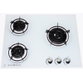 3 White Glass Gas Cooktop