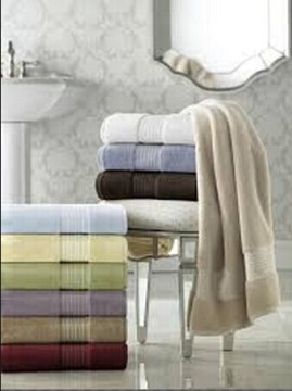 Plain Dyed Spa Use Sateen Border Bath Towel