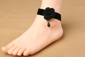 Sexy Black Flower Lace Anklet Wholesale Cheap Ankle Bracelet