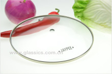 C type tempered glass lid for cookware saute pan glass lid