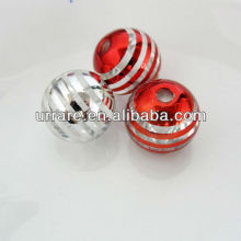 UV Plating CCB Beads 18mm Transparent Striped Beads