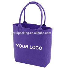 Ecological reusable heavy duty purple carpet bag,wool bag,felt bag