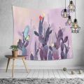 Cactus wandtapijt natuur licht paarse muur opknoping vogels aquarel wandtapijt voor woonkamer slaapkamer Home Dorm Decor