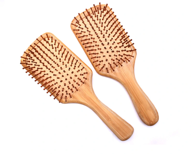 Oval Anti-Static Big Bamboo Bristle Pin Paddle Cushion Hair Brush