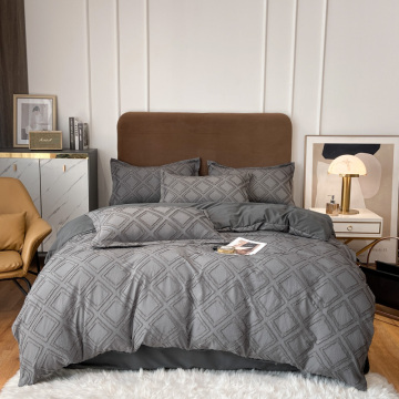 Idea de dormitorio con copete Conjunto de camas de microfibra Queen Duvetcover