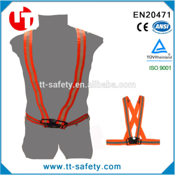high visibility adjustable elastic security orange reflective traffic safety vest