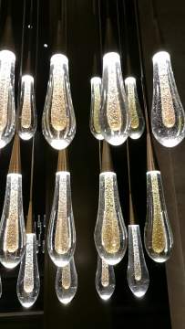 Dangling glass crystal modern led pendant light