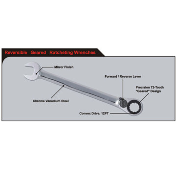 Reversible Geared Ratcheting Wrenches