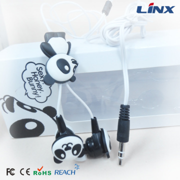 Factory Children Adorable Cartoon Panda Retractable Earphone