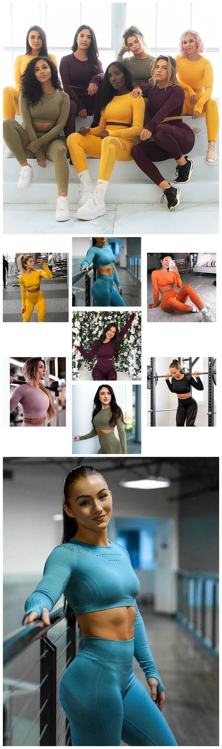 Women Sexy Seamless Nylon Sports Gym Wear Yoga Outfits Running High Waisted Fitness Yoga Gym Wear for Women