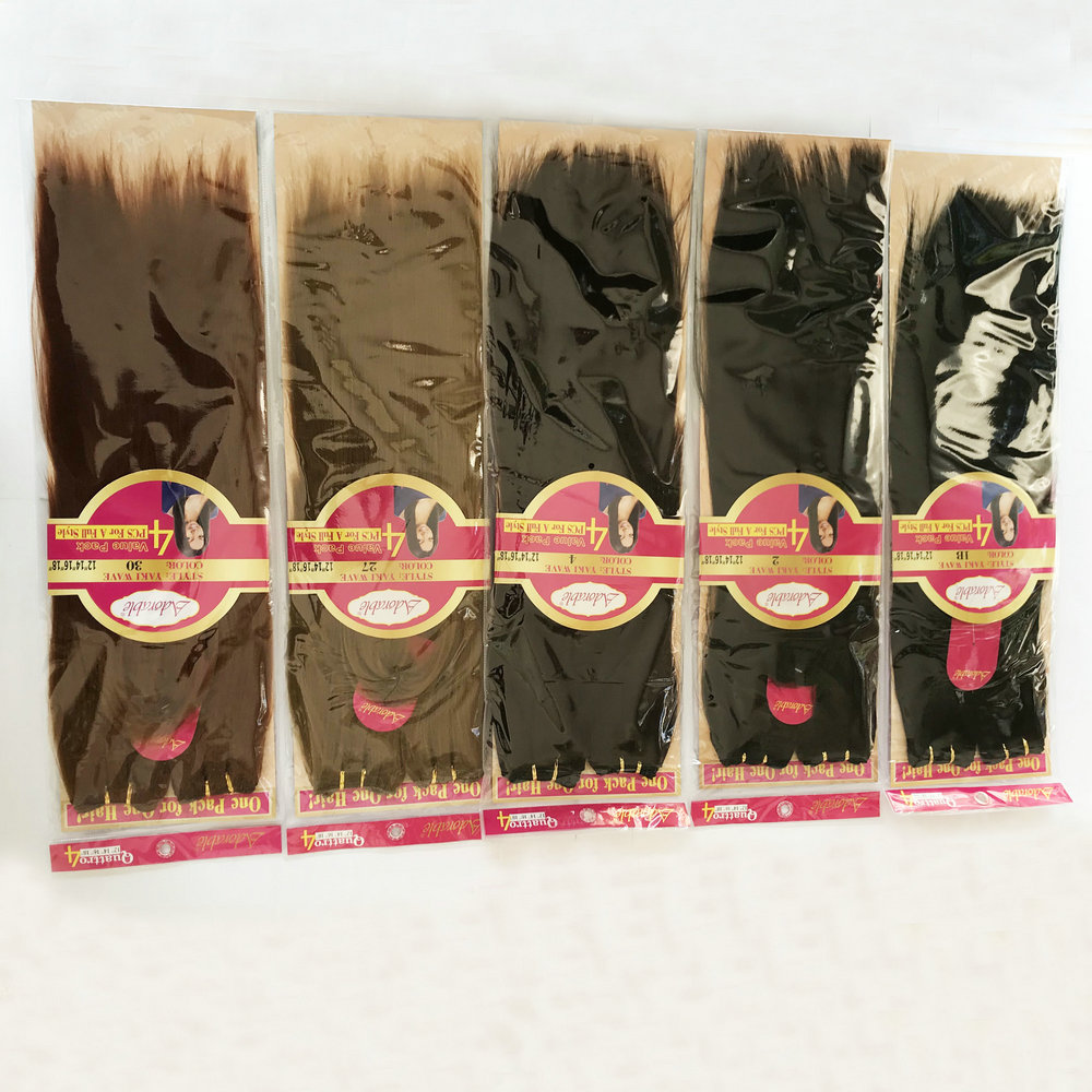 Adorable synthetic hair 4 pieces and a top closure in one pack Yaki 12"14"16"18" Yaki braiding hair