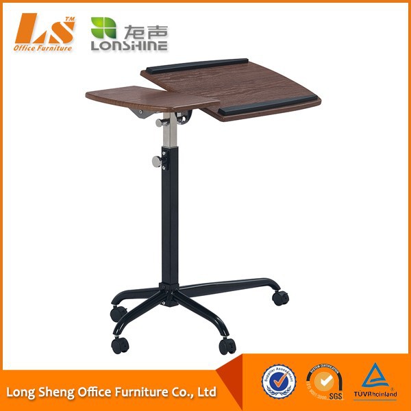 Foshan Furniture Adjustable Wooden Laptop Stand On Wheels