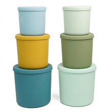 Silicone 3pcs Storage Container Set Snack Toy Organizer