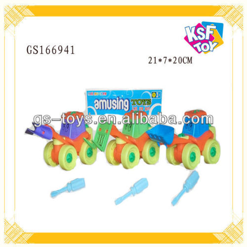 Lovely Plastic Cartoon Car Toy DIY Car Toy