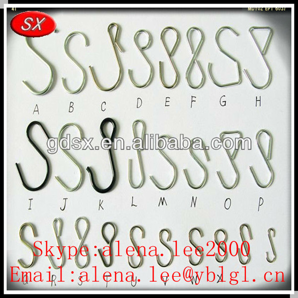 Factory customized large s hooks/vinyl coated s hook/various bulk s hooks