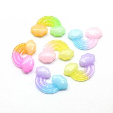 100 piezas de resina de Color degradado, cabujón de espalda plana, arte en miniatura, DIY, álbum de recortes, centro de lazo para el cabello