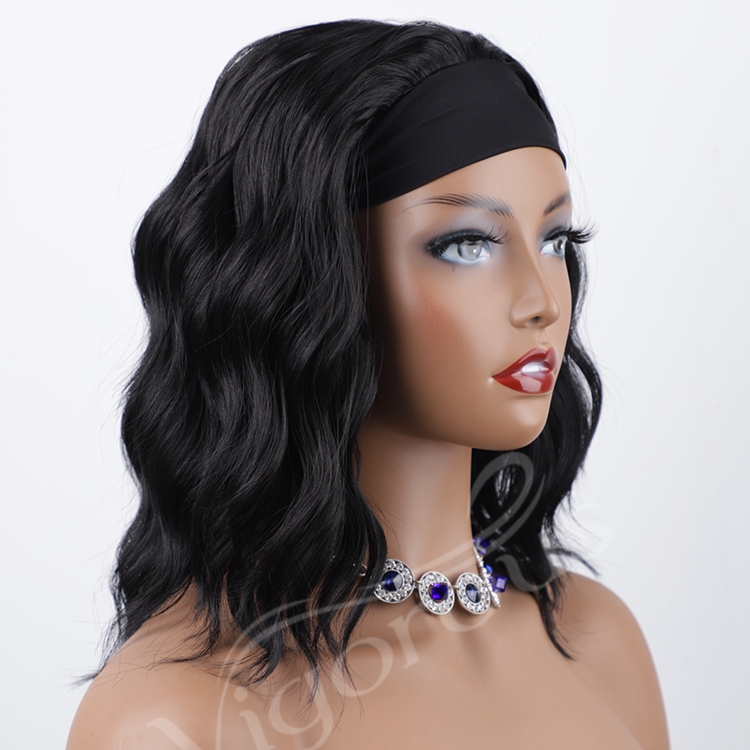 2020 New Designer Afro Spring Headwrap Pre Plucked Multifunctional Synthetic Custom Afro Kinky Curly Headband Wig