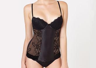 Elegant Lace Corset Style Bra , Sheer Mesh Back / Stretch S