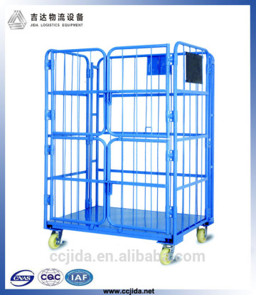 Collapsible wheeled metal trolley cart