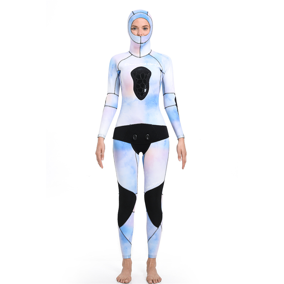 Seaskin 4mm kapüşonlu yüksek bel pantolon bayanlar wetsuits