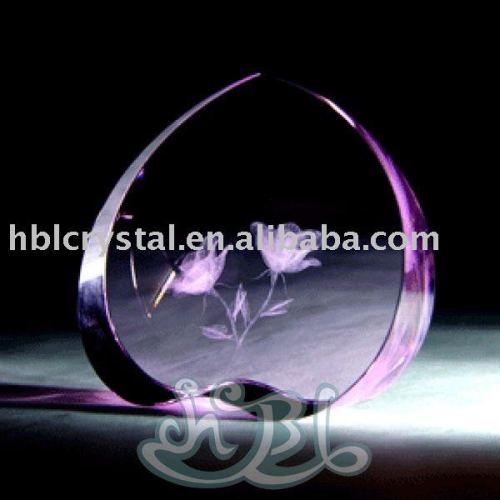 Flower Laser 3D heart crystal