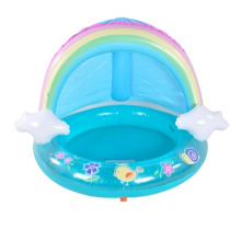 Rainbow Baby Pool dengan Pool Semprotan Kanopi