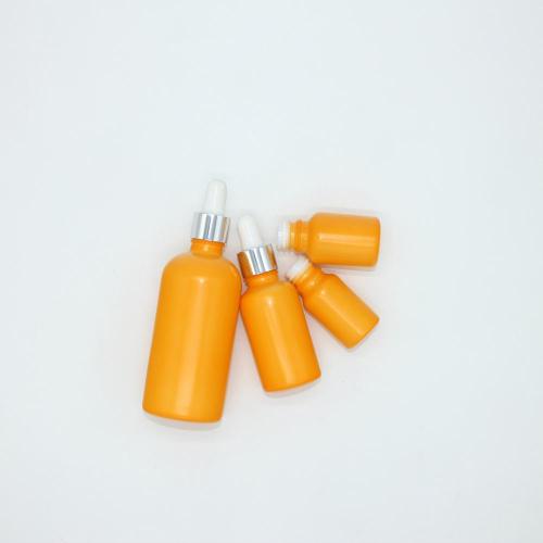 Yellow Coating Essential Oil Bottle With aluminum dropper