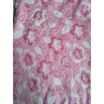 Polyester printed burn out flannel fabric