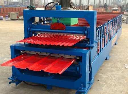 double layer roofing sheet glazed tile roll forming making machine