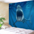 Shark with Big MouthTapestry Blue Animal Wall Hanging Horrible Blue Tapestry for Children Livingroom Bedroom Home Dorm Decor