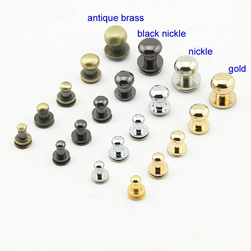 antique brass plated joining screws studs