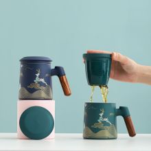 Japanese Tea Ceremony Mug with Cover and Strainer