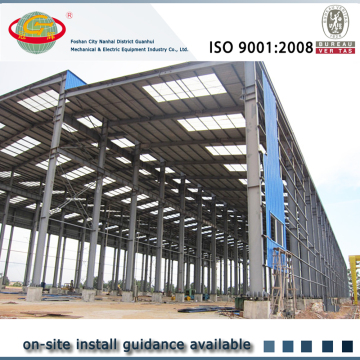 Large span high rise construction steel frame building