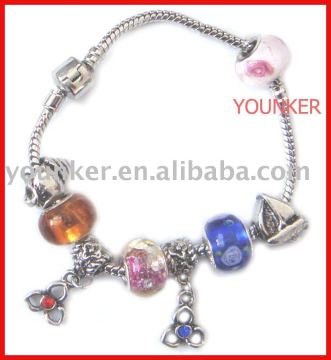 lampwork glass bead bracelet fashion jewelry, DIY jewelry